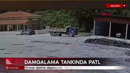 Sakarya'da orman işletme deposunda, damgalama tankı patladı