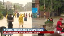 Chuva e ventos fortes interrompem buscas em Porto Alegre