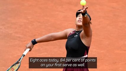 Osaka thrilled to get through Rome opener in two sets