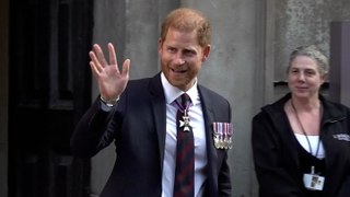 Prince Harry greets fans after Invictus Games anniversary event at St Paul’s Cathedral