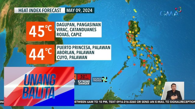 Matinding init at alinsangan, paghandaan muli ngayong araw - Weather update today as of 7:08 a.m. (May 9, 2024) | UB