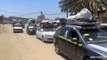 Palestinesi fuggiti da Rafah arrivano con auto cariche a Khan Younis