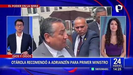 Alberto Otárola revela que recomendó a Gustavo Adrianzén como premier