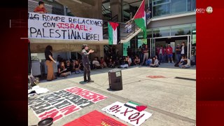 Instalan estudiantes un campamento en el CUCSH en solidaridad con Palestina
