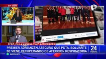 Dina Boluarte: Gustavo Adrianzén revela que presidenta se recupera tras una afección pulmonar