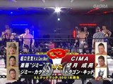 Jimmyz (Genki Horiguchi HAGeeMee, Jimmy Kagetora & Ryo Jimmy Saito) vs. Team Veteran Returns (CIMA, Dragon Kid & Masaaki Mochizuki)