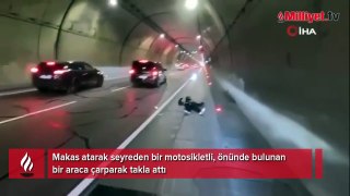 Dolmabahçe Tüneli’nde “makas” kazası kamerada