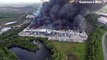 Aerial footage of a huge fire in Cannock this morning.