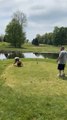 Woman Almost Falls on Her Head During First Ever Game of Golf