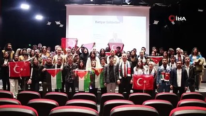 Gazze'deki İsrail vahşetini kınayan bildiriyi öğrencilerle seslendirdiler