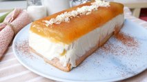 Tarta de compota y crema de queso con sobaos, postre típico de la abuela vasca