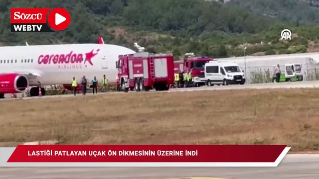 Havalimanında panik: Uçak ön dikmesi üzerine indi
