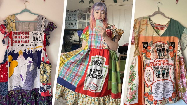 Woman makes up to £2.5k a month turning old tea towels into dresses