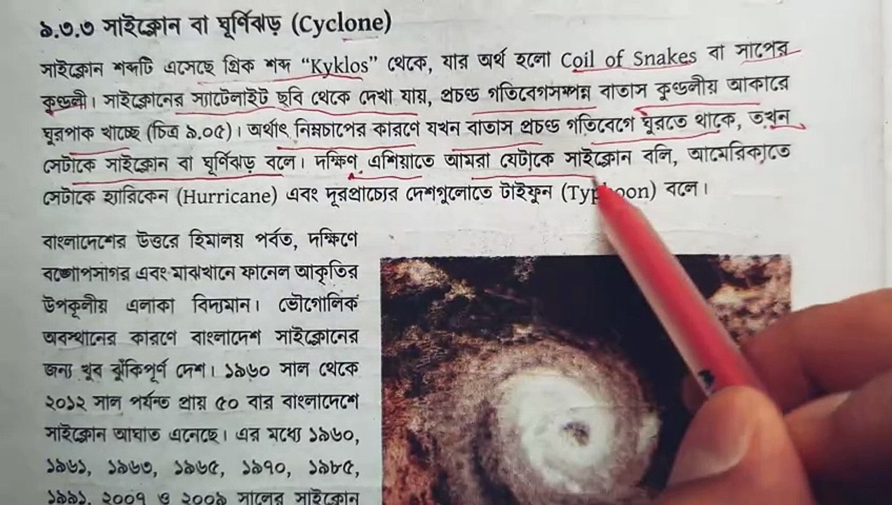 সাইক্লোন বা ঘূর্ণিঝড় | দুর্যোগের সাথে বসবাস | নবম দশম শ্রেণির বিজ্ঞান বই
