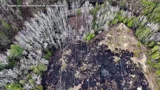 Incendie Saint-Pascal - images captées par drone