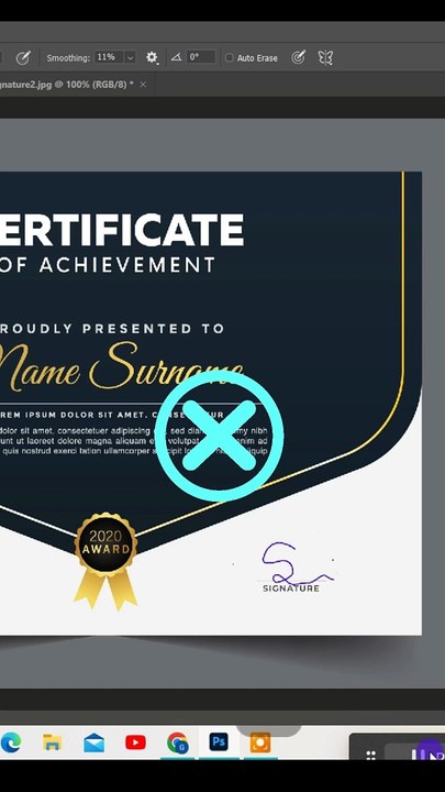 Digital Signature - Short Photoshop tutorial #shortsvideo #shorts