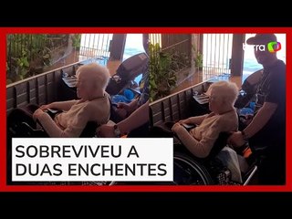 Aos 96 anos, sobrevivente da enchente de 1941 é resgatada em RS