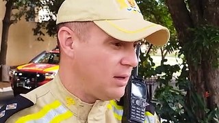 Entrevista com tenente Marçal, que falou sobre o princípio de incêndio na rua Humaitá, em Umuarama