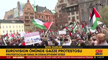 Eurovision önünde Gazze protestosu