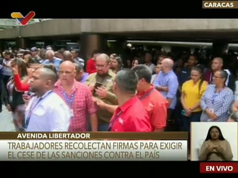 Trabajadores de Cantv recolectan firmas para exigir a EE.UU. el cese de las sanciones contra el país