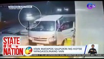 Apat, sugatan matapos salpukin ng kotse ang nagpapagasolinang van | SONA