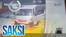 Van na nagpapakarga ng gasolina, sinalpok ng kotse; 4 sugatan | Saksi