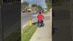 Man Falls off Mini Bike