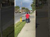 Man Falls off Mini Bike