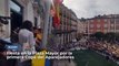 Fiesta en la Plaza Mayor de Burgos por la Copa del Rey del Aparejadores