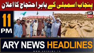 ARY News 11 PM Headlines | 9th May 2024 |  Punjab Assembly Ke Bahar Ehtijaj Ka Elaan