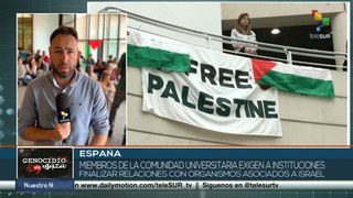 Estudiantes españoles marcharon en apoyo al pueblo palestino