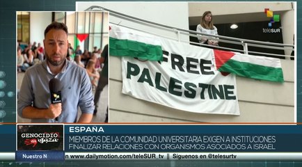 Estudiantes españoles marcharon en apoyo al pueblo palestino