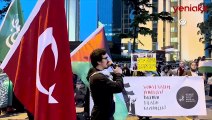 İsrail'in İstanbul Başkonsolosluğu önünde eylem! 'Bu yamyamlar durdurulmalı'