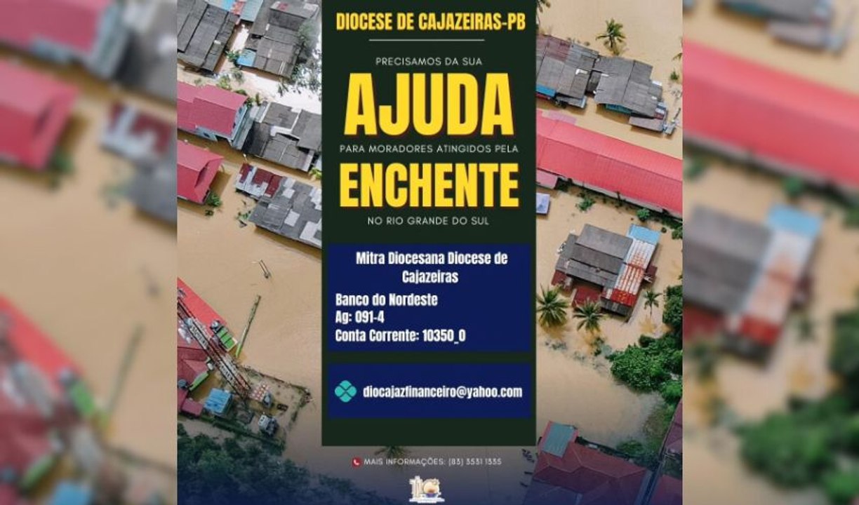 Diocese de Cajazeiras faz campanha solidária para ajudar vitimas das enchentes do Rio Grande do Sul