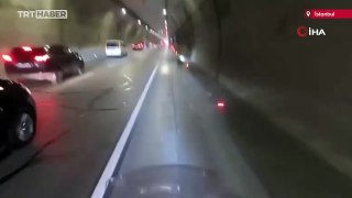 Dolmabahçe Tüneli'nde makas kazası kamerada