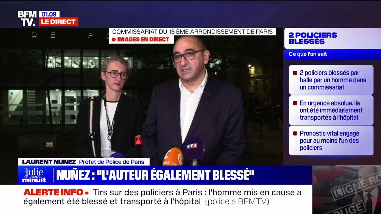 Tirs sur des policiers à Paris: "L'auteur [des tirs] est gravement blessé", selon le préfet de police