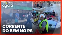 Voluntários se empenham para resgatar e ajudar os desabrigados no RS