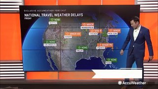 Storms to cause travel problems for some in the eastern US this Friday