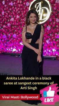Ankita Lokhande in a black saree at sangeet ceremony of Arti Singh