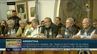 Realizan paro general en Argentina en rechazo a políticas de Javier Milei