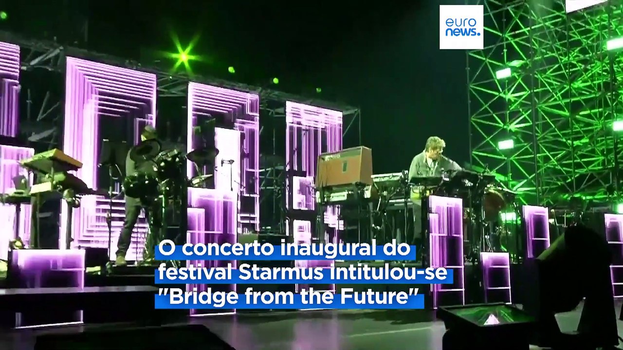 Brian May e Jean-Michel Jarre em concerto em Bratislava