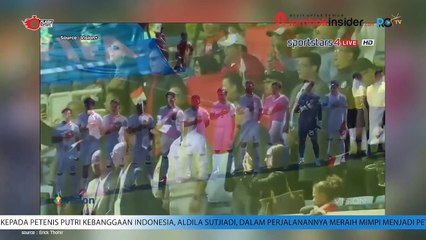 ERICK THOHIR DUDUK BARENG PRESIDEN FIFA NONTON  INDONESIA VS GUINEA