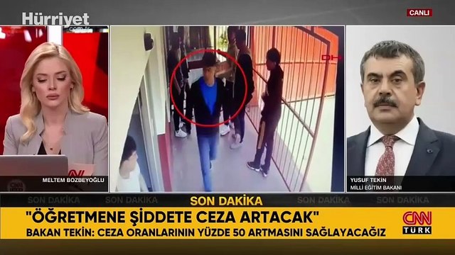 Bakan Tekin CNN TÜRK'te... 'Öğretmene şiddete ceza artacak'