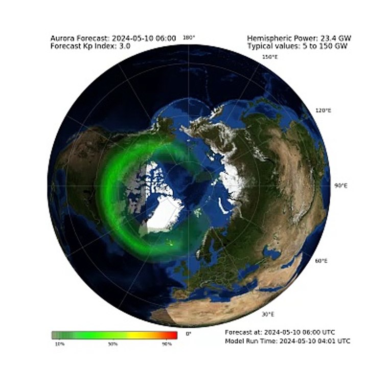Aurora forecast from the Met Office