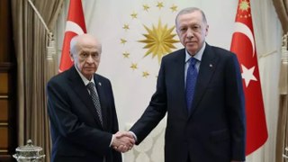 Cumhurbaşkanı Erdoğan, MHP Genel Başkanı Bahçeli'yi Beştepe'de kabul etti