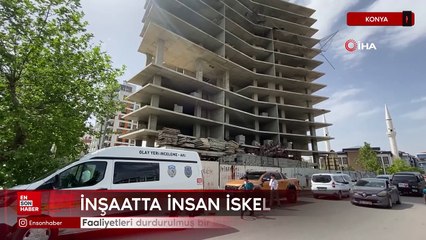 Konya'da durdurulmuş inşaatta insan iskeleti bulundu