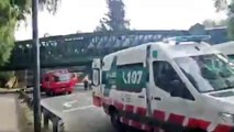 Así se ve debajo del puente de los bosques de Palermo la formación del FF.CC San Martín accidentada