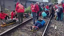 Un tren de la línea San Martín chocó con otra formación y descarriló: gran cantidad de heridos