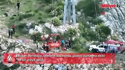 Bakan Yerlikaya, teleferik kazasında görev yapan kurtarma ekibini kabul etti