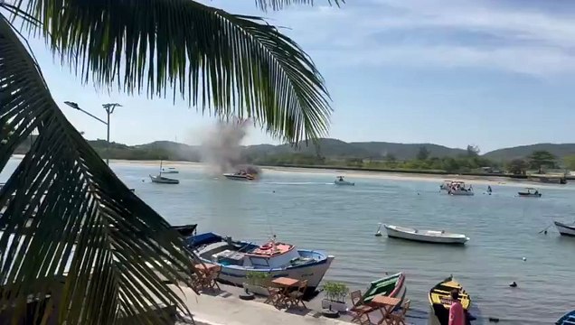 Lancha explode e cinco pessoas da mesma família ficam gravemente feridas